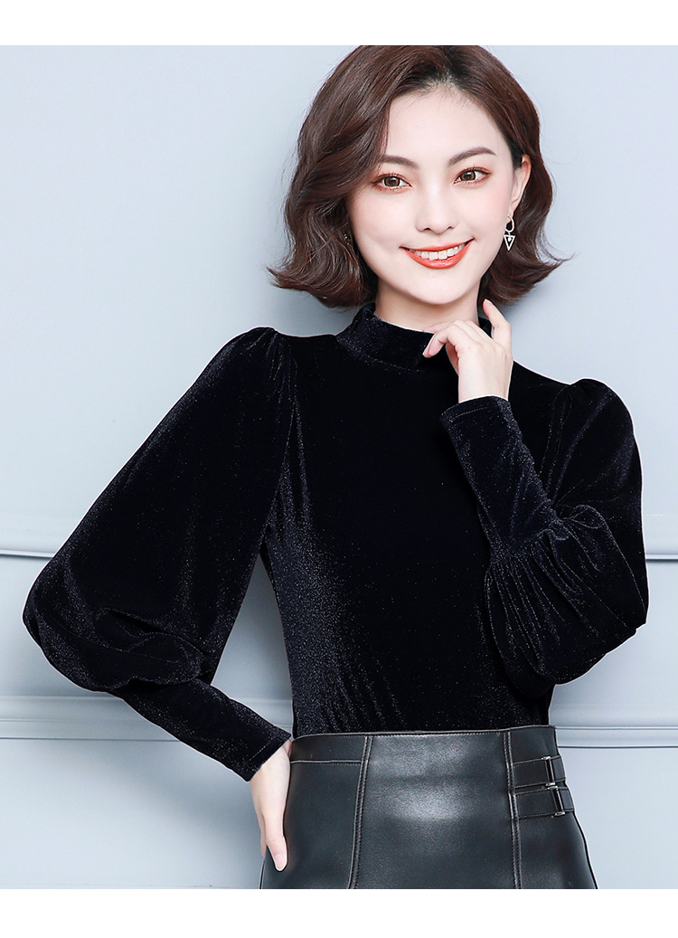 ahm-dydd2087 金丝绒上衣女装2020新款长袖时尚气质优雅洋气显瘦休闲
