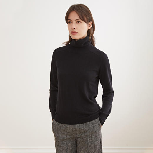 METTE羊绒世家女高领100%山羊绒衫2020秋冬新品翻领内搭保暖毛衣 商品图1