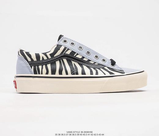 万斯vansstyle36og斑马纹雾霾灰蓝低帮硫化休闲时尚百搭帆布鞋