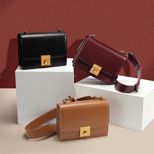 M-1001新款复古设计宽肩带斜挎高级感包包 商品图1