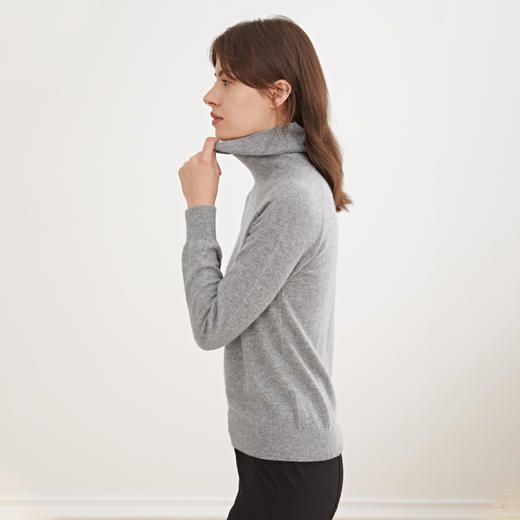 METTE羊绒世家女高领100%山羊绒衫2020秋冬新品翻领内搭保暖毛衣 商品图4