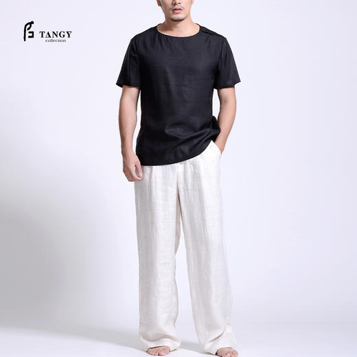 TANGY Collection / 天意精品 绣花莨绸拼柯莨上衣 商品图0