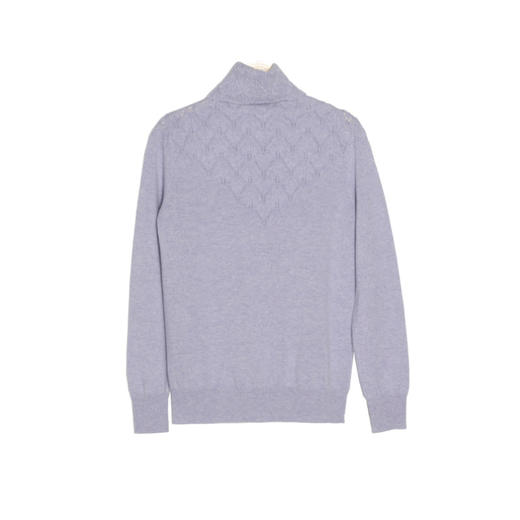 METTE羊绒世家女士高领100%山羊绒衫2020冬新品镂空针织保暖毛衣 商品图6