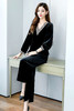 WZNH-OLBN2091秋季新款时尚V领上衣阔腿裤套装 商品缩略图5