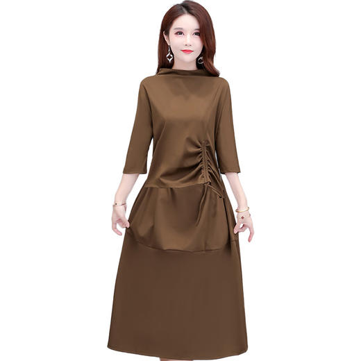 YSMR-8809-X中长款女宽松舒适遮肉显瘦气质粗绳打底连衣裙 商品图4