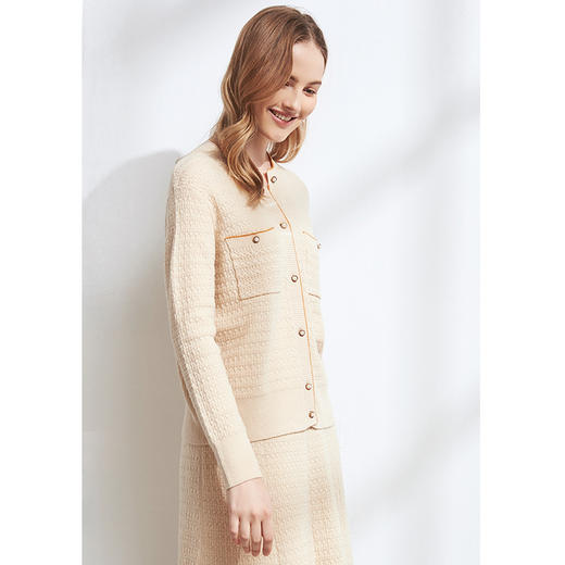 EITIE爱特爱女装秋季新款气质温柔百搭显瘦羊毛针织上衣开衫D2001501 商品图2