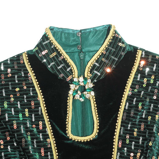 DLQ-A2643高级质感亮片丝绒礼服连衣裙宴会名媛气质表演晚装裙 商品图2