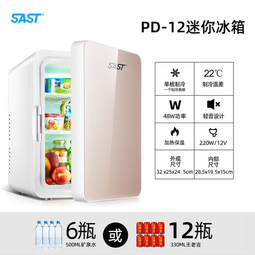 SAST 12L小冰箱迷你冰箱小型微型宿舍车载家两用母乳水果多用功能 商品图7
