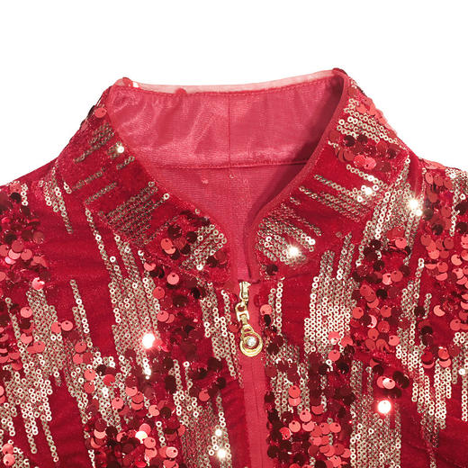 DLQ-A2623婚宴中式礼服红色丝绒款妈妈装旗袍裙套装 商品图3