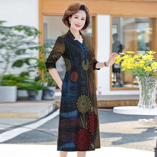 YCE-A935-2012印花大码宽松过膝宽松连衣裙 商品图3