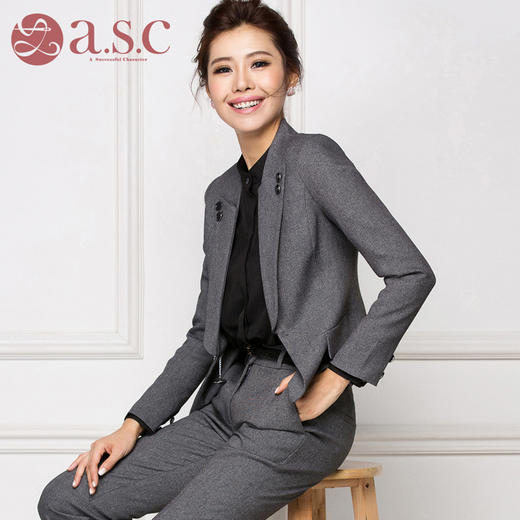 IWY/灰色长袖西装长裤半裙衬衫套装CP1607+B1840 商品图0