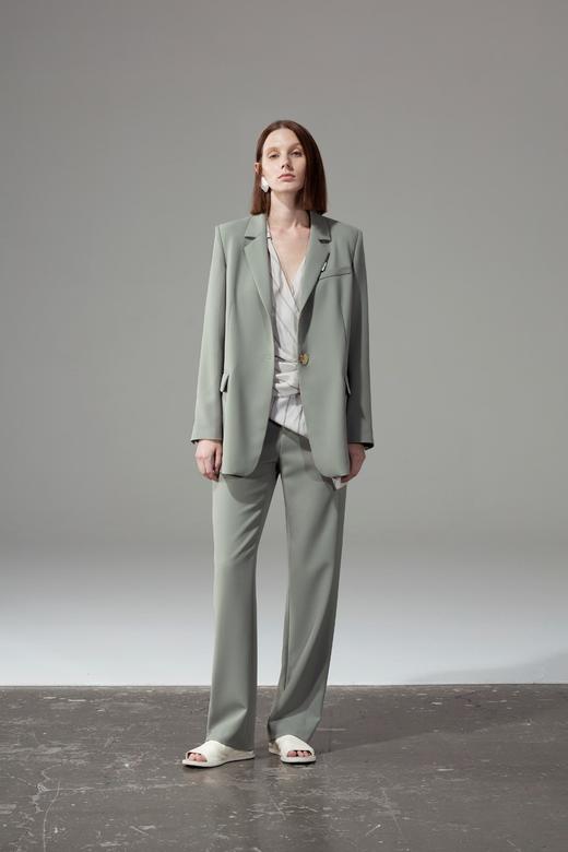 衣领织带装饰直身西服 商品图0