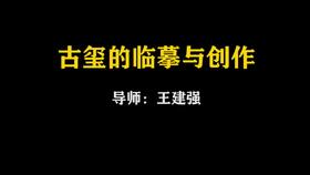 【视频】王建强：古玺的临摹与创作（上）