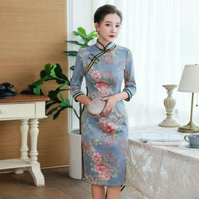 YCE-A505-421端庄大气改良中长款旗袍