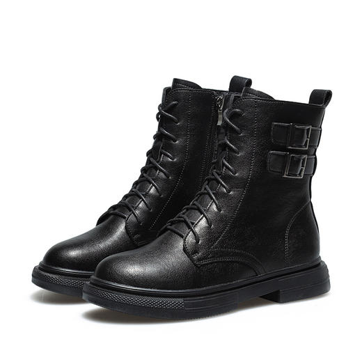 秋冬加绒软底中筒舞蹈靴马丁靴 商品图2