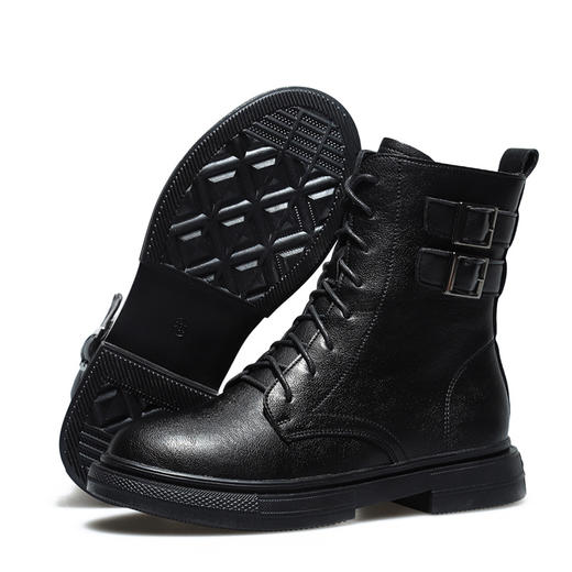 秋冬加绒软底中筒舞蹈靴马丁靴 商品图3