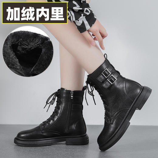 秋冬加绒软底中筒舞蹈靴马丁靴 商品图4