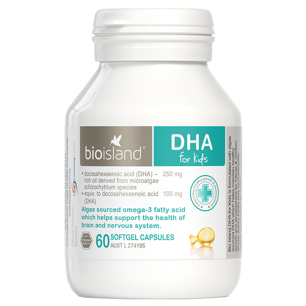 澳洲bio island婴幼儿儿童藻油DHA护眼胶囊60粒婴儿宝宝
