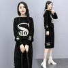 WZNH-XX2585休闲舒适连帽卫衣+半身裙针织两件套 商品缩略图1