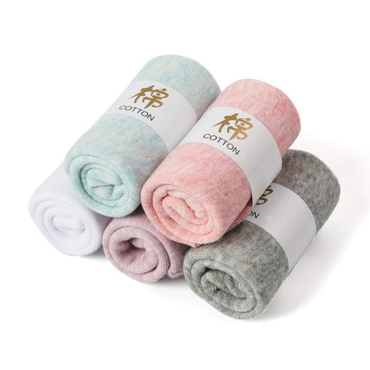 【南极人纯色冰激凌色彩5双盒装】女士中筒袜子内衣棉袜 商品图3