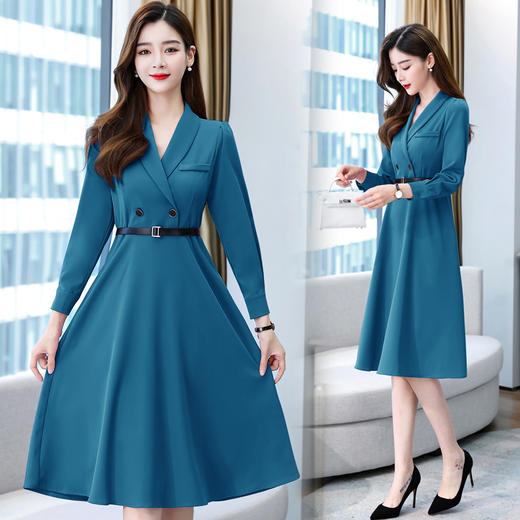 WZNH-MJYY8092秋季新款时尚纯色连衣裙 商品图3