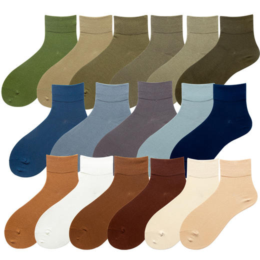 【HENNY RUE秋冬韩版彩色棉短袜、5双】中筒内衣基础四季款日系女袜子 商品图4