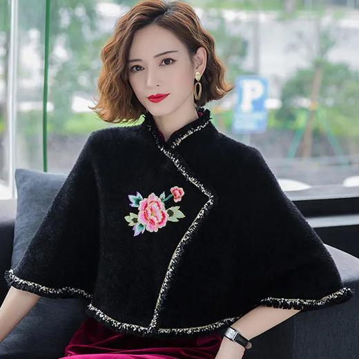 新品外搭配旗袍披肩仿水貂绒礼服斗篷披风CC-QY20101 商品图1