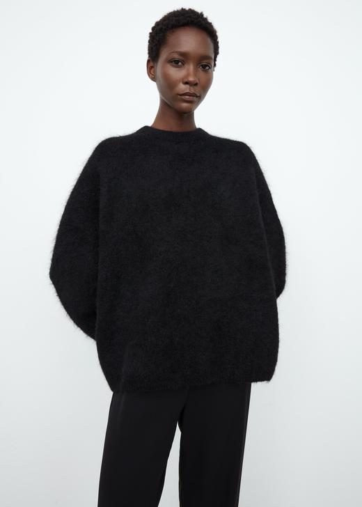 Toteme 20AW 黑色/银灰色BIELLA羊驼毛套头毛衣 商品图4