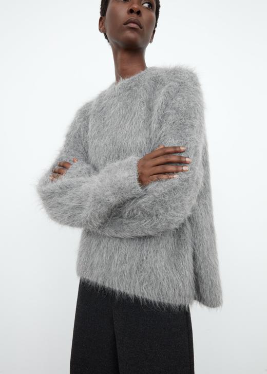 Toteme 20AW 黑色/银灰色BIELLA羊驼毛套头毛衣 商品图0