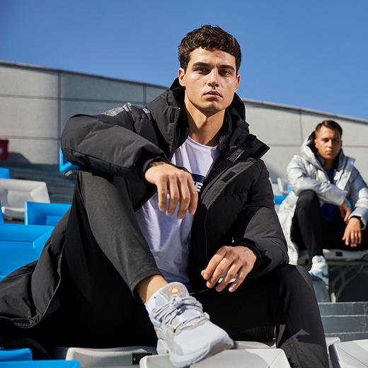 卡尔美 运动棉服男长款加厚保暖棉袄足球训练棉衣连帽外套冬 商品图3