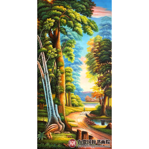 郑一坡《牧归图》80*160cm 油画竖幅作品 餐厅/茶室/卧室挂画 商品图1