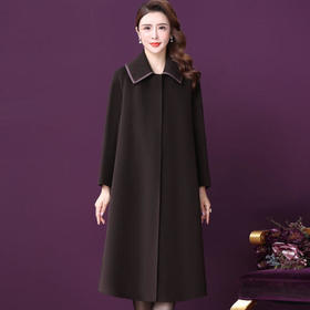 WXY-LD-82021W新款时尚优雅气质中长款羊毛大衣外套