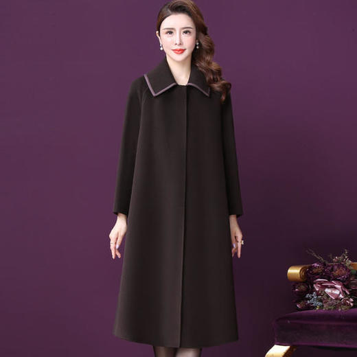 WXY-LD-82021W新款时尚优雅气质中长款羊毛大衣外套 商品图0