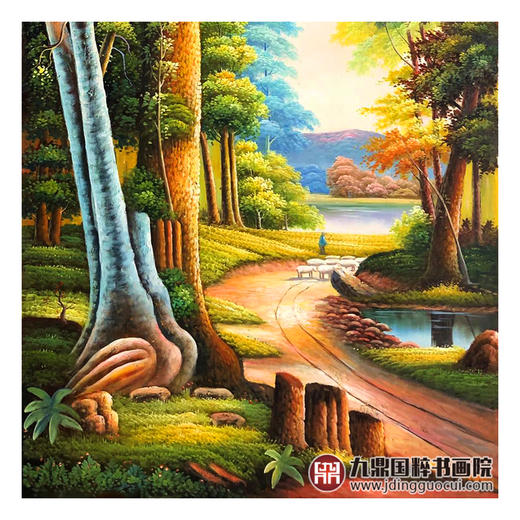 郑一坡《牧归图》80*160cm 油画竖幅作品 餐厅/茶室/卧室挂画 商品图5