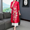 FNZD5050新款中国风优雅气质宽松立领中长款刺绣风衣外套 商品缩略图0