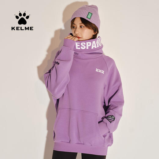 卡尔美 新款秋冬字母高领连帽韩版ins宽松中长款卫衣女 商品图1