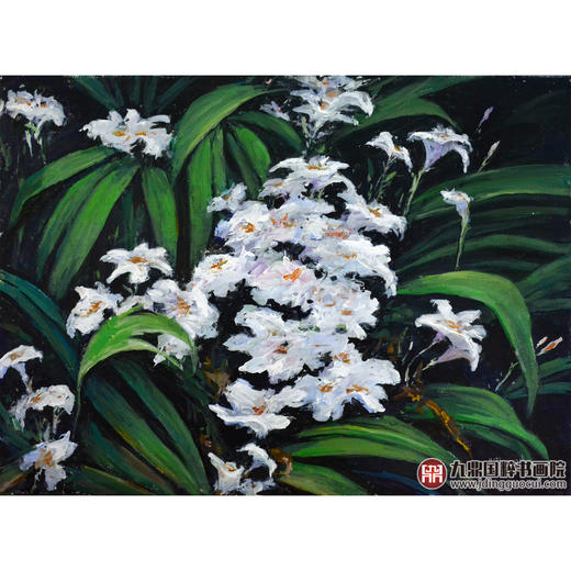 陈庆珠《茑尾花》53*72cm 油画横幅作品 餐厅/茶室/卧室挂画 商品图1