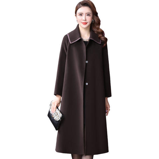 WXY-LD-82021W新款时尚优雅气质中长款羊毛大衣外套 商品图2