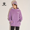 卡尔美 新款秋冬字母高领连帽韩版ins宽松中长款卫衣女 商品缩略图0
