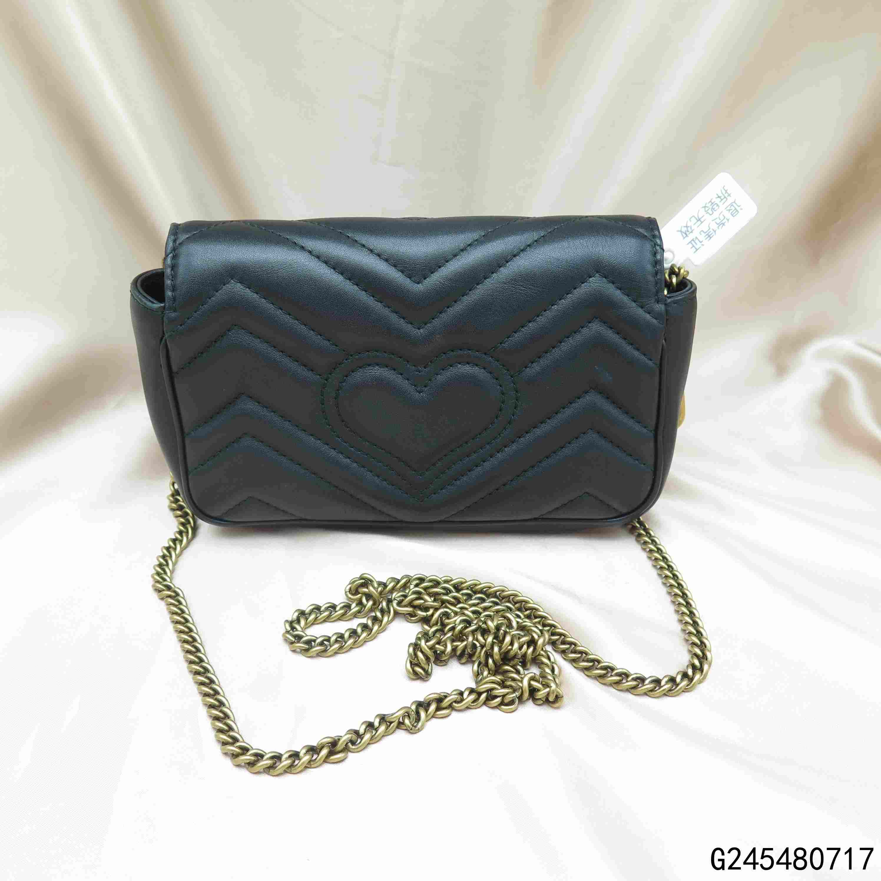 【二手9新】gucci/古驰gg marmont系列绗缝皮革超迷你手袋