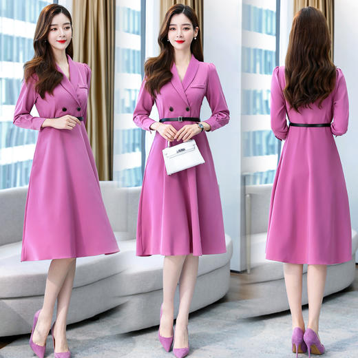 WZNH-MJYY8092秋季新款时尚纯色连衣裙 商品图2