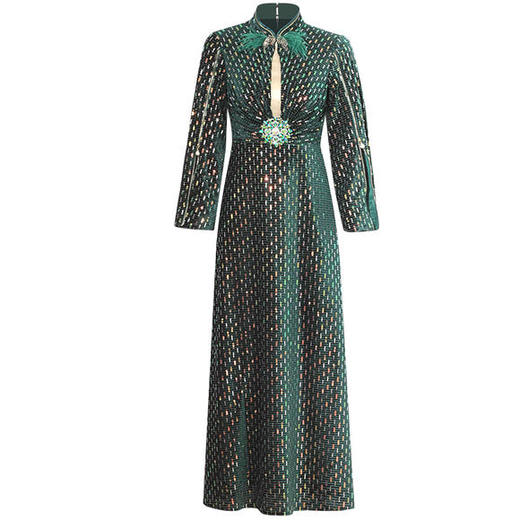 DLQ-A2644新款轻奢名媛气质亮片丝绒礼服 商品图3