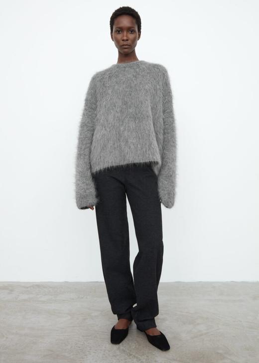 Toteme 20AW 黑色/银灰色BIELLA羊驼毛套头毛衣 商品图2