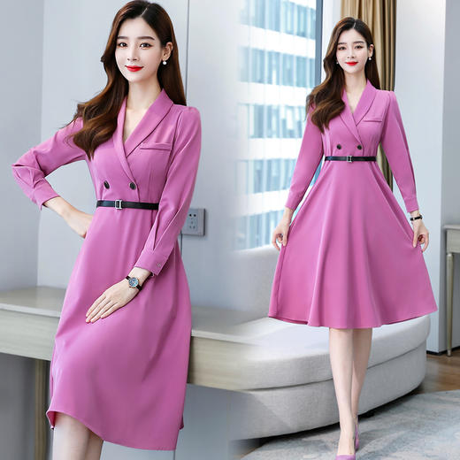 WZNH-MJYY8092秋季新款时尚纯色连衣裙 商品图1