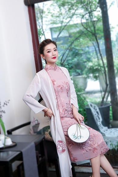 XGT-T9318秋装新款中国风中长款中式外披 商品图4