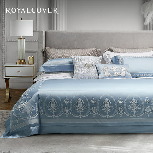 重复链接下架【ROYALCOVER】罗卡芙欧式刺绣100S双股贡缎提花面料四件套 塞伦妮 商品图0