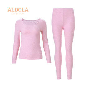 雅黛丽纯色保暖内衣女薄款圆领秋衣裤套装色纱保暖套装长袖长裤DYL01601