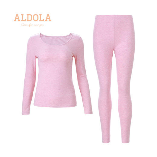 雅黛丽纯色保暖内衣女薄款圆领秋衣裤套装色纱保暖套装长袖长裤DYL01601 商品图0