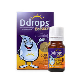 加拿大ddrops维生素D3滴剂婴幼儿600iu液体补钙防佝偻2.8ml
