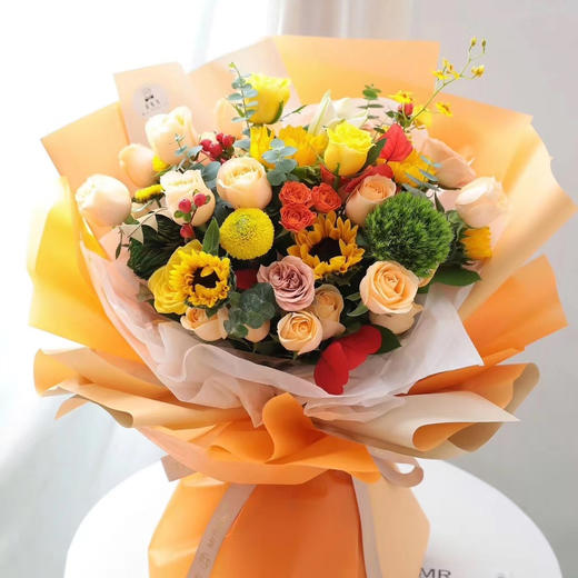 生日鲜花向日葵花束【烟火】玫瑰花束礼花送长辈领导老师女友毕业花店鲜花送货上门 商品图0